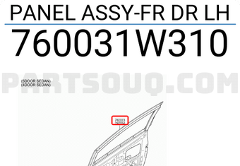 Hyundai / KIA 760031W310 PANEL ASSY-FR DR LH