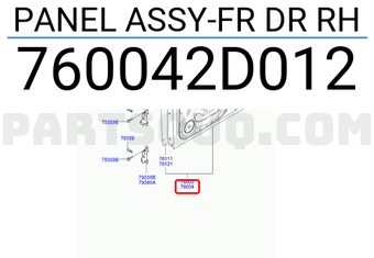Hyundai / KIA 760042D012 PANEL ASSY-FR DR RH