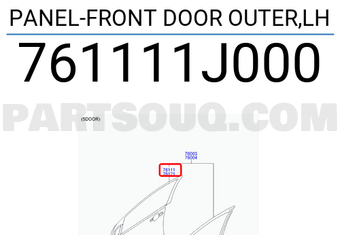 Hyundai / KIA 761111J000 PANEL-FRONT DOOR OUTER,LH