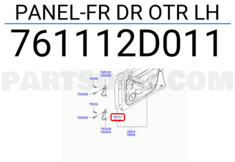 Hyundai / KIA 761112D011 PANEL-FR DR OTR LH