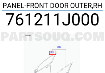 Hyundai / KIA 761211J000 PANEL-FRONT DOOR OUTER,RH