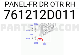Hyundai / KIA 761212D011 PANEL-FR DR OTR RH