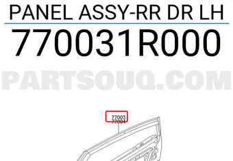 Hyundai / KIA 770031R000 PANEL ASSY-RR DR LH