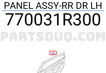 Hyundai / KIA 770031R300 PANEL ASSY-RR DR LH