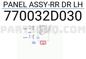 Hyundai / KIA 770032D030 PANEL ASSY-RR DR LH