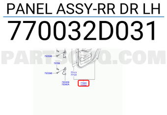 Hyundai / KIA 770032D031 PANEL ASSY-RR DR LH