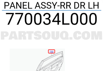 Hyundai / KIA 770034L000 PANEL ASSY-RR DR LH