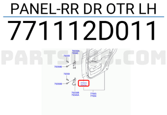 Hyundai / KIA 771112D011 PANEL-RR DR OTR LH