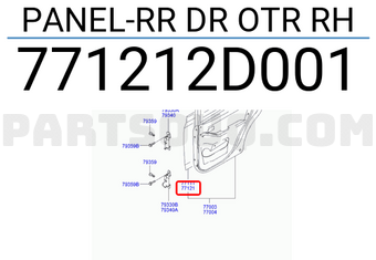 Hyundai / KIA 771212D001 PANEL-RR DR OTR RH