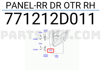 Hyundai / KIA 771212D011 PANEL-RR DR OTR RH