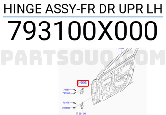 Hyundai / KIA 793100X000 HINGE ASSY-FR DR UPR LH