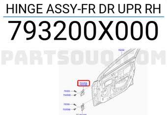 Hyundai / KIA 793200X000 HINGE ASSY-FR DR UPR RH