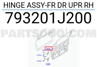 Hyundai / KIA 793201J200 HINGE ASSY-FR DR UPR RH