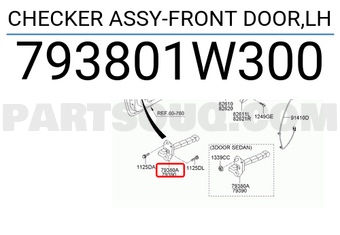 Hyundai / KIA 793801W300 CHECKER ASSY-FRONT DOOR,LH