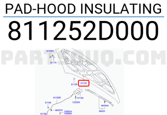 Hyundai / KIA 811252D000 PAD-HOOD INSULATING