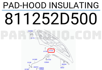 Hyundai / KIA 811252D500 PAD-HOOD INSULATING
