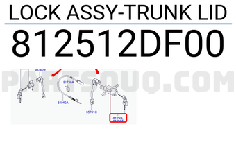 Hyundai / KIA 812512DF00 LOCK ASSY-TRUNK LID