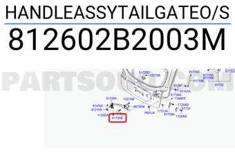 Hyundai / KIA 812602B2003M HANDLEASSYTAILGATEO/S