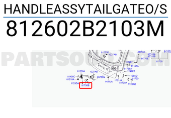 Hyundai / KIA 812602B2103M HANDLEASSYTAILGATEO/S