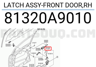 Hyundai / KIA 81320A9010 LATCH ASSY-FRONT DOOR,RH