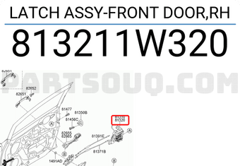 Hyundai / KIA 813211W320 LATCH ASSY-FRONT DOOR,RH