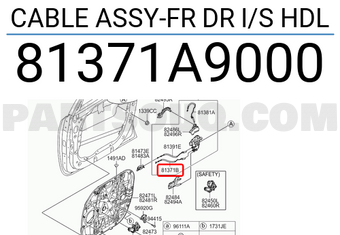 Hyundai / KIA 81371A9000 CABLE ASSY-FR DR I/S HDL