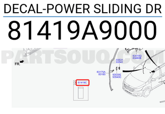 Hyundai / KIA 81419A9000 DECAL-POWER SLIDING DR