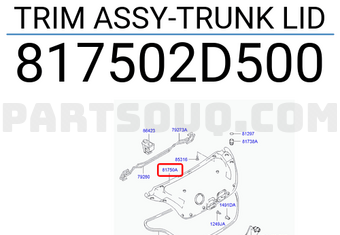 Hyundai / KIA 817502D500 TRIM ASSY-TRUNK LID