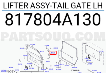 Hyundai / KIA 817804A130 LIFTER ASSY-TAIL GATE LH
