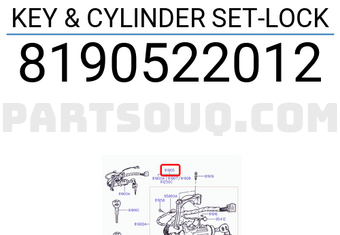Hyundai / KIA 8190522012 KEY & CYLINDER SET-LOCK