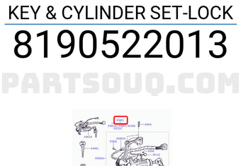 Hyundai / KIA 8190522013 KEY & CYLINDER SET-LOCK