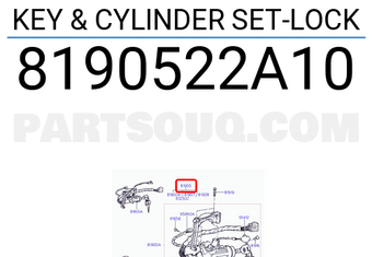 Hyundai / KIA 8190522A10 KEY & CYLINDER SET-LOCK