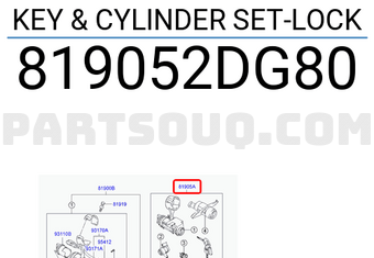 Hyundai / KIA 819052DG80 KEY & CYLINDER SET-LOCK