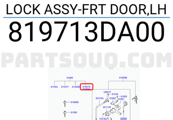 Hyundai / KIA 819713DA00 LOCK ASSY-FRT DOOR,LH