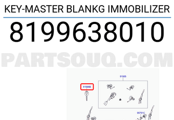 Hyundai / KIA 8199638010 KEY-MASTER BLANKG IMMOBILIZER