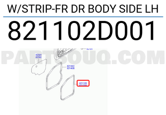 Hyundai / KIA 821102D001 W/STRIP-FR DR BODY SIDE LH