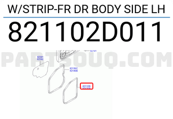Hyundai / KIA 821102D011 W/STRIP-FR DR BODY SIDE LH