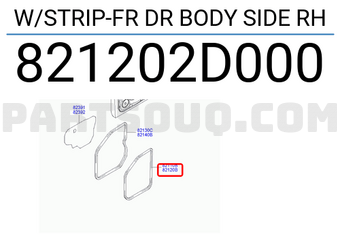 Hyundai / KIA 821202D000 W/STRIP-FR DR BODY SIDE RH