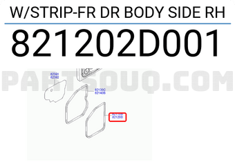 Hyundai / KIA 821202D001 W/STRIP-FR DR BODY SIDE RH