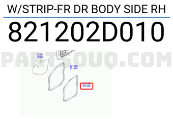 Hyundai / KIA 821202D010 W/STRIP-FR DR BODY SIDE RH