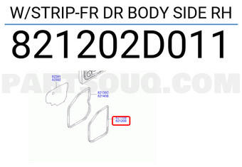 Hyundai / KIA 821202D011 W/STRIP-FR DR BODY SIDE RH