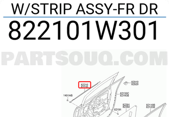 Hyundai / KIA 822101W301 W/STRIP ASSY-FR DR