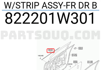 Hyundai / KIA 822201W301 W/STRIP ASSY-FR DR B