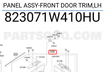 Hyundai / KIA 823071W410HU PANEL ASSY-FRONT DOOR TRIM,LH