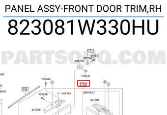 Hyundai / KIA 823081W330HU PANEL ASSY-FRONT DOOR TRIM,RH