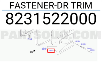 Hyundai / KIA 8231522000 FASTENER-DR TRIM
