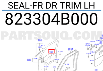 Hyundai / KIA 823304B000 SEAL-FR DR TRIM LH