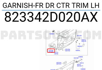 Hyundai / KIA 823342D020AX GARNISH-FR DR CTR TRIM LH