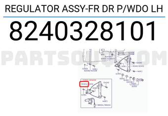 Hyundai / KIA 8240328101 REGULATOR ASSY-FR DR P/WDO LH
