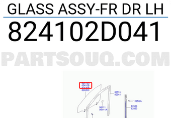 Hyundai / KIA 824102D041 GLASS ASSY-FR DR LH